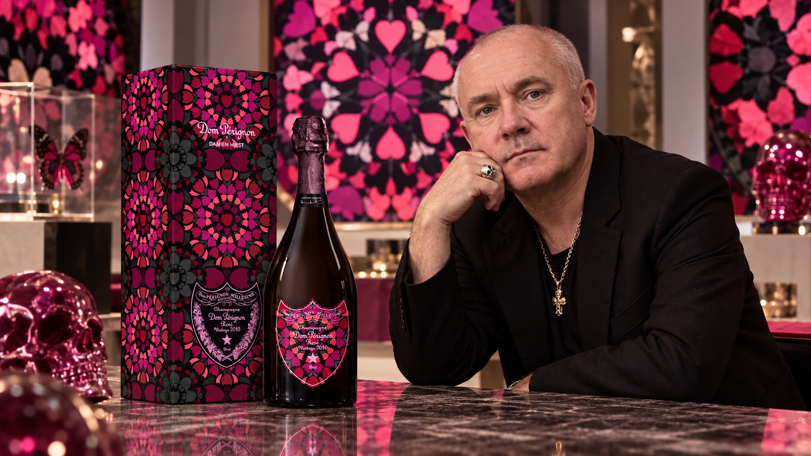 Luxusná kreácia Dom Pérignon Rosé so Damienom Hirstom